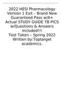 HESI RN Pharmacology Version 1 Exit – Brand New2022 Guaranteed Pass w/A+ Actual STUDY GUIDE TB PICS w/Questions & Answers Included!!!