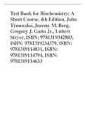 Test Bank for Biochemistry: A Short Course, 4th Edition, John Tymoczko, Jeremy M. Berg, Gregory J. Gatto Jr., Lubert Stryer