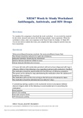 NR567 Week 6: Study Worksheet Antifungals, Antivirals, and HIV Drugs.