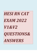 HESI RN CAT 2022 EXAM V1 & V2 QUESTIONS AND VERIFIED ANSWERS&period;