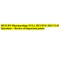 HESI RN Pharmacology FULL REVIEW 2022 V2-65 Questions + Review of important points.
