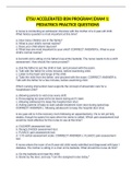 ETSU ACCELERATED BSN PROGRAM&vert;EXAM 1&colon; PEDIATRICS PRACTICE QUESTIONS