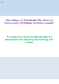 Microbiology: An Introduction Plus Mastering Microbiology , 13th Edition Test Bank (complete) | A Complete Test Bank for Microbiology: An Introduction Plus Mastering Microbiology 13th Edition.