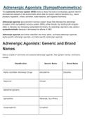 Nursing assignment -Adrenergic Agonists (Sympathomimetics)