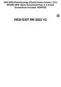 2022 HESI Pharmacology (Pharm) Exam Version 1 (V1) BRAND NEW Q&As Guaranteed Pass w A Actual Screenshots Included. VERIFIED