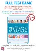 Test Bank For Hacker & Moore's Essentials of Obstetrics and Gynecology 6th Edition by Hacker, Gambone, Hobel 9781455775583 Chapter 1-42 Complete Guide.
