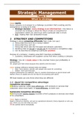 Summary and Exam Questions with answers Strategic Management