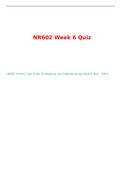 NR602 Primary Care of the Childbearing and Childrearing Age Week 6 Quiz - 100%