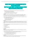 BEST HESI EXIT COMPREHENSIVE EXAM REVIEW B-6th ed- with 100&percnt; verified solutions-2022- 2024 WITH RATIONALE 