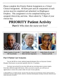 Priority Patient Activity Part 1,2 and 3 Herbie Saunders, 62 years old David Mueller,