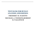 TEST BANK FOR HUMAN ANATOMY, 8TH EDITION FREDERIC H. MARTINI MICHAEL J. TIMMONS,ROBERT  B. TALLITSCH