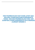  HESI PHARMACOLOGY EXIT EXAM LATEST 2022-2023 REAL EXAM QUESTIONS SCREENSHOTS TAKEN / 2022-2023 PHARMACOLOGY HESI  EXIT EXAM REAL EXAM SCREENSHOTS WITH ANSWERS | ALREADY GRADED A