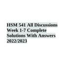 HSM 541 All Discussions Week 1-7 Complete Solutions With Answers 2022/2023