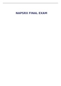 NAPSRX FINAL EXAM &lpar;160 QUESTIONS AND ANSWERS&rpar;&comma; ALL VERIFIED & 100&percnt; CORRECT