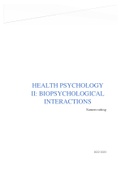 Health Psychology Part 2: Biopsychological Interactions (POP94a)