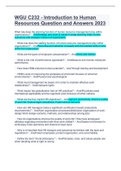 WGU C232 - Introduction to Human Resources Question and Answers 2023&period;