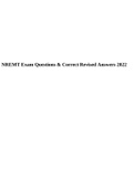NREMT Practice Exam Questions and Correct Answers 2022&sol;2023 & NREMT Exam Questions & Correct Revised Answers 2022&period;