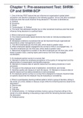 Chapter 1&colon; Pre-assessment Test&colon; SHRM-CP and SHRM-SCP