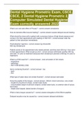 Dental Hygiene Prometric Exam, CSCE, CSCE, 2 Dental Hygiene Prometric 2, Computer Simulated Dental Hygiene Exam correctly answered 2022