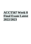 ACCT567 Week 8 Final Exam Latest 2022/2023