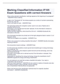 Marking Classified Information IF105 Exam Questions with correct Answers