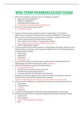 MID TERM PHARAMACOLOGY QUIZ BANK &lpar;2021&sol;2022&rpar; COMPLETE GUIDE SOLUTION WITH DISTINCTION INFORMATION BEST FOR YOUR EXAM REVISION&period;