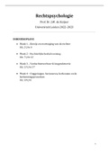Rechtspsychologie Hoorcollege & Werkgroepen aantekeningen 2022-2023 Universiteit Leiden