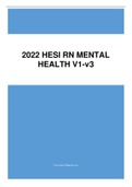 2022/23 HESI RN MENTAL HEALTH V1-v3 Exam | Verified