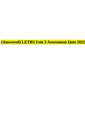 (Answered) LETRS Unit 3 Assessment Quiz 2022.