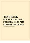 TEST BANK BURNS' PEDIATRIC PRIMARY CARE 7TH EDITION TEST BANK 20203
