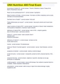 UNH Nutrition 400 Final Exam