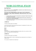 NUR 212 FINAL EXAM &lpar;2022-2023&rpar; SERIES WITH 100&percnt; VERIFIED ANSWERS 