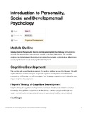 Introduction to Personality, Social and Developmental Psychology - Cognitive Development