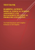 TEST BANK FOR HARDING LEWIS’S MEDICAL SURGICAL NURSING ASSESSMENT AND MANAGEMENT OF CLINICAL PROBLEMS 11TH EDITION, ALL CHAPTERS | COMPLETE GUIDE A+