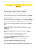 Pain Management Final 2023 with All Questions and Answers