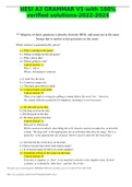HESI A2 GRAMMAR V1-with 100&percnt; verified solutions-2022-2024