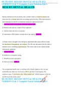 HLTH MISC HESI RN MENTAL HEALTH 2022 VERSION 1&comma;2 & 3&sol; Complete Latest Solutions&sol;Q&A