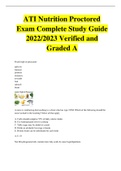 ATI Nutrition Proctored Exam Complete Study Guide 2022/2023 Verified and Graded A