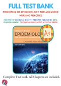 Test Banks For Principles of Epidemiology for Advanced Nursing Practice by Mary Beth Zeni, 9781284154948, Chapter 1-11 Complete Guide