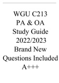 WGU C213 PA & OA Study Guide 2022-2023 Brand New Questions Included A+++.