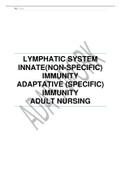 Lymphatic system and immunology/Anatomy and physiology/Adult nursing 