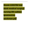 Test Bank Medical Surgical Nursing 9th Edition 2024 latest update by  Ignatavicius Workman 