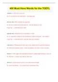 400 Must Have Words for the TOEFL