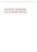 ATI TEAS 7 ENGLISH-QUESTIONS&ANSWERS(SCORED 94%)LATEST UPDATE NEW 2023