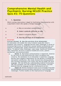 Comprehensive Mental Health and Psychiatric Nursing NCLEX Practice Quiz &num;2&colon; 75 Questions