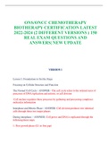 ONS&sol;ONCC CHEMOTHERAPY BIOTHERAPY CERTIFICATION LATEST 2022-2024 &lpar;2 DIFFERENT VERSIONS &rpar; 150 REAL EXAM QUESTIONS AND ANSWERS&vert; NEW UPDATE
