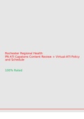 Rochester Regional Health  PN ATI Capstone Content Review + Virtual-ATI Policy and Schedule 