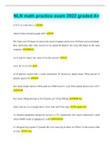NLN math practice exam 2022 graded A&plus;