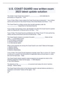 U&period;S&period; COAST GUARD new written exam 2023 latest update solution