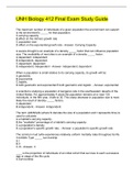 UNH Biology 412 Final Exam Study Guide